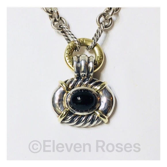 David Yurman Large Black Onyx Enhancer Pendant - Picture 2 of 8